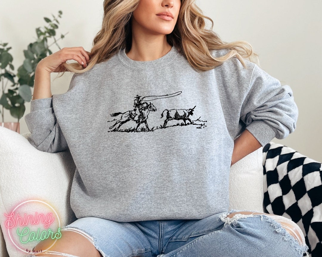Cowboy Roping Western Sweatshirt, Cowboy Roping Hoodie, American ...