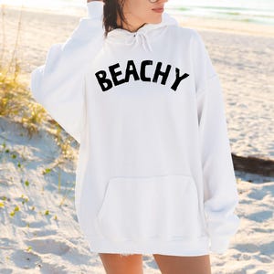 Beachy Sweatshirt, Beach Hoodie, Summer Sweatshirt, Gift for Beach Lover, Beach Pullover, Women&#39;s Sweatshirt, Beach Vacation Hoodie