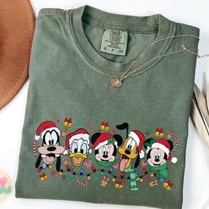Comfort Colors® Christmas Mickey and Friends Shirt, Christmas Lights Disneyworld Tee, Santa Mickey And Friends Shirt, Xmas Disney Trip Shirt