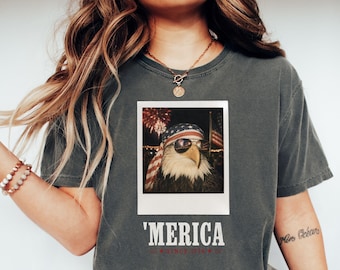 Camiseta Merica Since 1776, divertida Polaroid de águila, 4 de julio, Estados Unidos 250