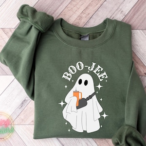 Boo Jee Sweatshirt, Halloween Ghost Sweatshirt,Boo Shirt, Spooky Ghost Hoodie, Spooky Season Ghost Sweater, Spooky Vibes, Halloween Gifts