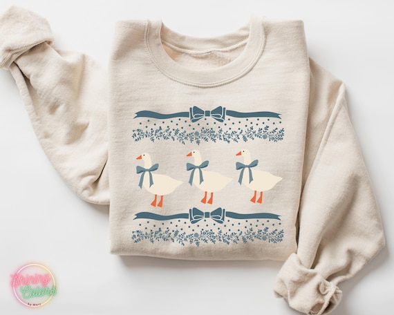 Vintage Original 1980s Blue Ribbon Goose Sweatshirt, Silly Goose Sweatshirt, Duck Sweatshirt, Ugly Clothes Shirt, Goose Sweatshirt