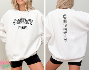 Custom Cheer Mom Sweatshirt, Sport Mom Sweatshirt, Custom Mom Sweatshirt, Personalized Name on Back,Mama Sweatshirt, Gift for Mom, Retro Mom