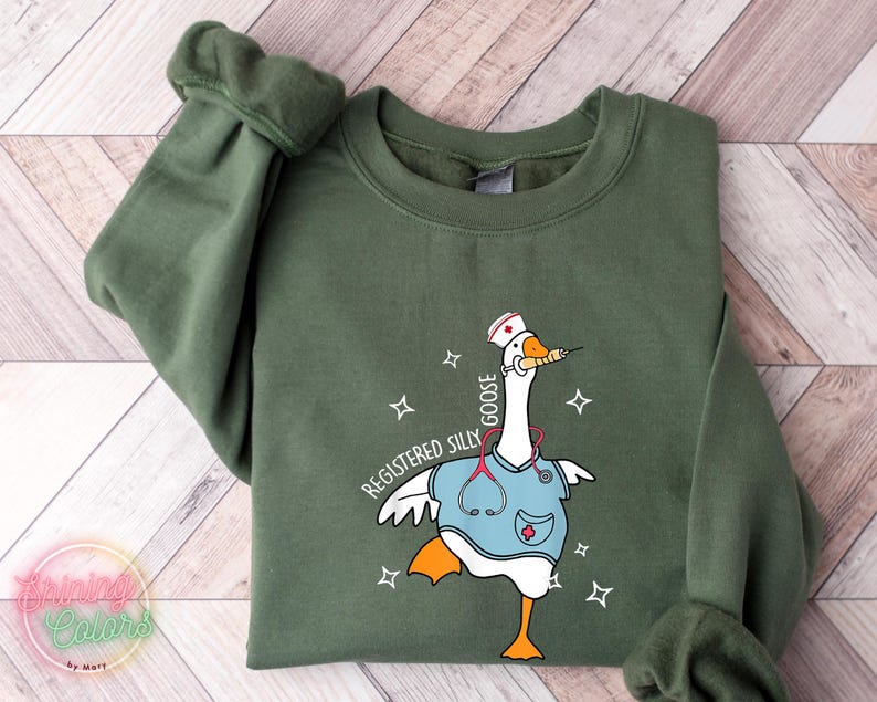 Silly Goose Registered Nurse Sweatshirt, Nursing Student Hoodie