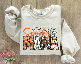 Spooky Mama Sweatshirt, Halloween Spooky Mama Sweatshirt, Cool Mama Halloween Sweatshirt, Mama Halloween Gift, New Mom Gift,Baby Shower Gift