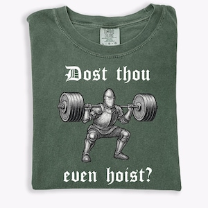 Comfort Colors Medieval Gym T-Shirt: Funny Knight Weightlifting Tee