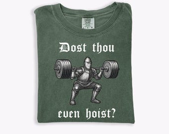 Comfort Colors Medieval Gym T-Shirt: Funny Knight Weightlifting Tee