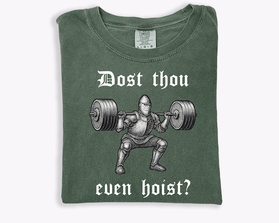 Comfort Colors Medieval Gym T-Shirt: Funny Knight Weightlifting Tee
