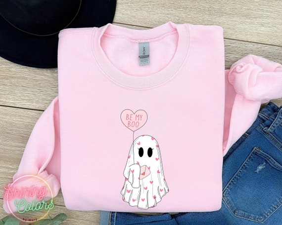 Be My Boo Sweatshirt, Ghost Sweater, Valentines Day Hoodie, XOXO Sweatshirt, Women Valentines Day Sweatshirt, Heart Sweatshirt