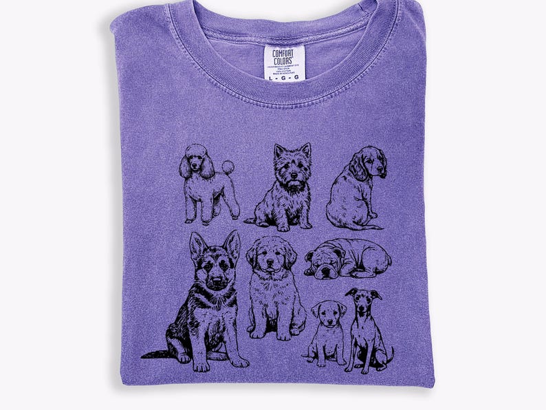 Comfort Colors® Dogs 90s Vintage Tattoo Style Tshirt, Retro Y2k Dog ...