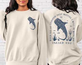 Whale Shark Sweatshirt, Beachy Hoodie, Shark Sweatshirt, Jesus Hoodie, Beachy Hoodie, Summer Sweatshirt, Christian Ocean Hoodie,Coconut Girl