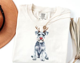 Comfort Colors® Schnauzer Christmas Shirt, Schnauzer Shirt, Schnauzer Christmas Gift, Dog Shirt, Schnauzer owner, Holiday Shirt, Mom Dog Tee