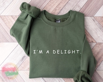 I'm a Delight Sweatshirt, Trendy Shirt, Sarcastic Sweatshirt, Adult Humor Hoodie, Mental Health, Funny Women's Sweatshirt