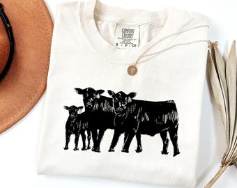 Comfort Colors® Cute Cow Shirt Gift For Farmers, Animal Lover Gift, Western Country T-Shirt, Cow Lover Shirt,Farm Animal Shirt,Farm Love Tee