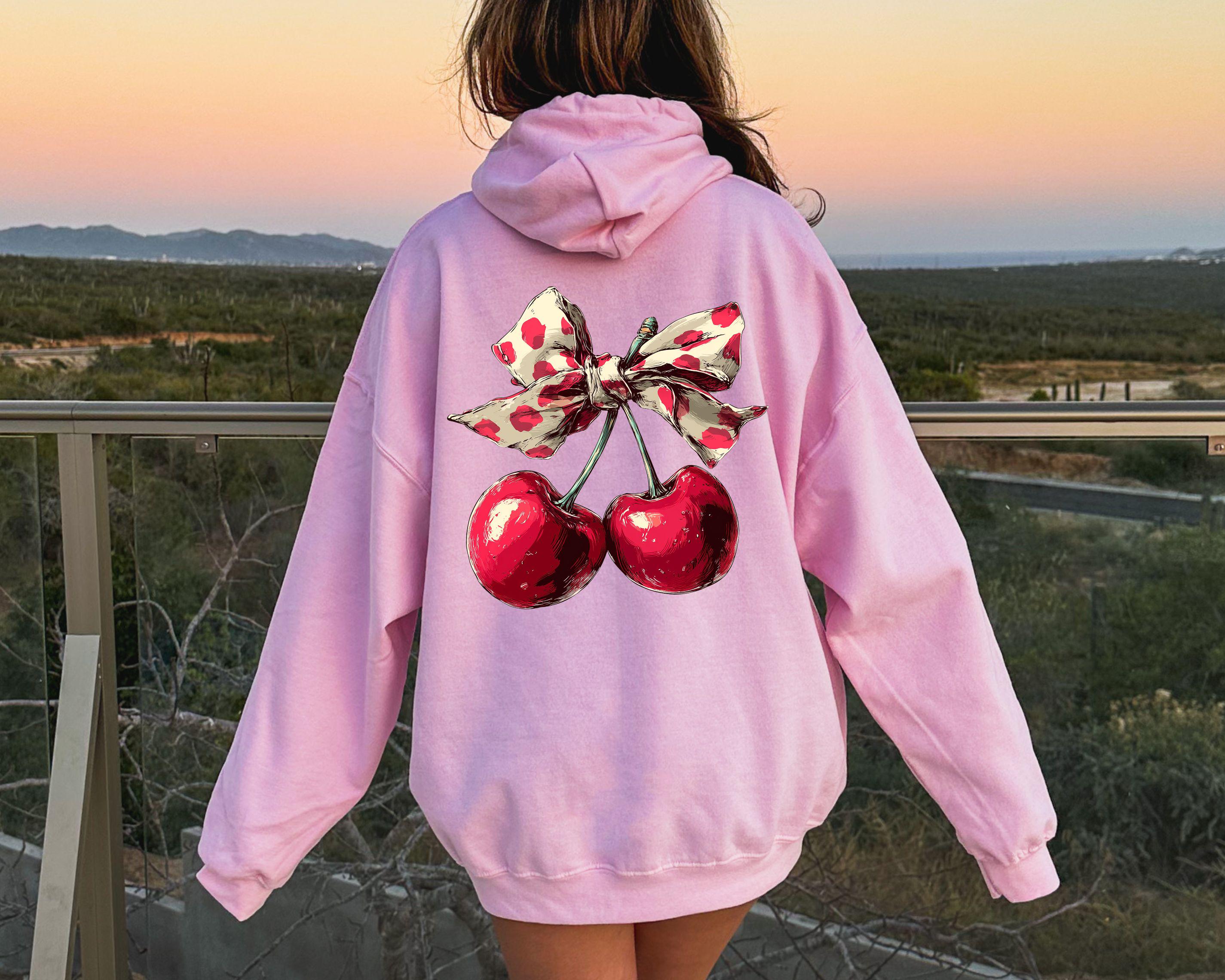 Retro Cherry Sweatshirt, Cherry Women Hoodie, Fruit Lover
