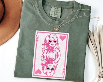 Comfort Colors® Queen of Hearts Valentine Shirt, Pink Dolly Design Tee