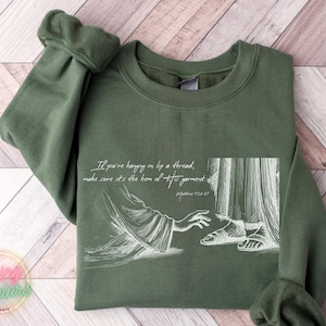 Hem of His Garment Christian Sweatshirt, Bible Verse Hoodie, Nativity Scene Sweater, Religious Sweatshirt, Faith Shirt, Women Gifts