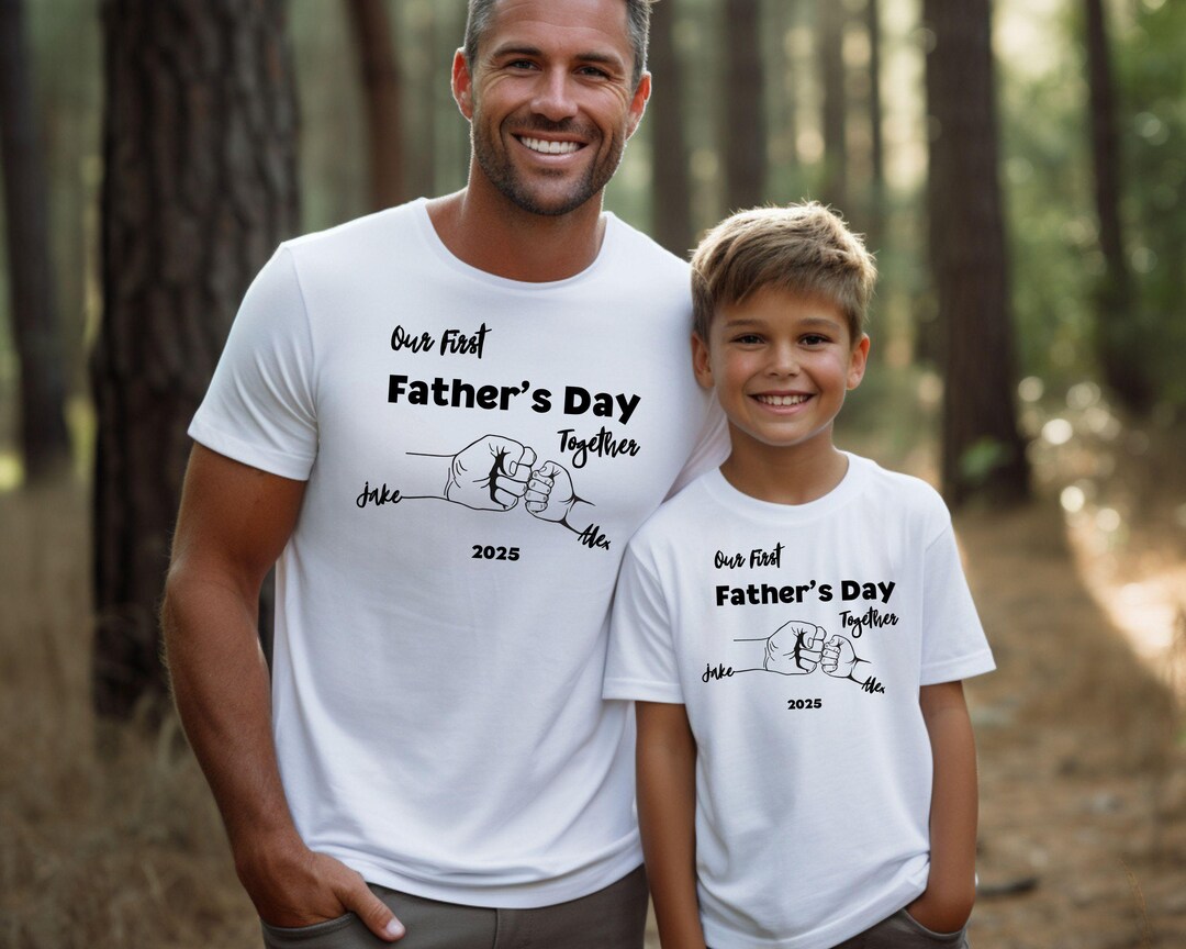 Custom Our First Father's Day Shirt, First Time Dad Gift, Matching