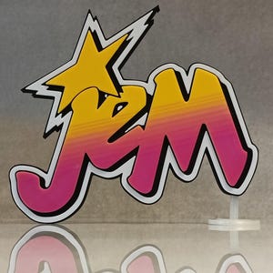 Jem And The Holograms Cartoon TV Series 3D Printed Shelf Display Logo