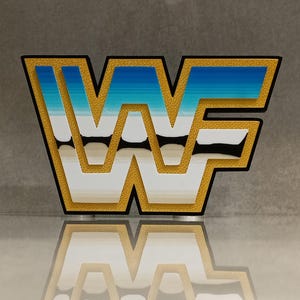 WWF Wrestling 3D Printed Display Logo