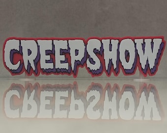 Creepshow 3D Printed Vintage Horror Movie Shelf Display Logo, Stephen King George Romero