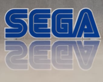 SEGA 3D Printed Shelf Display Logo Master System Mega Drive, Vintage 1990s Retro Sign