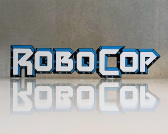 Robocop (1987) 3D Printed Shelf Display Logo, Retro Movie Arcade Game Room Sign