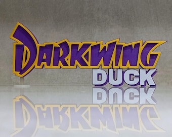 Darkwing Duck 3D Printed Vintage Cartoon Shelf Display Logo