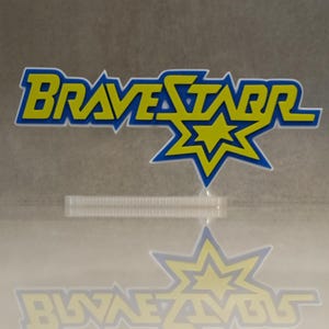 Mattel Bravestarr Action Figures Cartoon Toys 3D Printed Shelf Display Logo