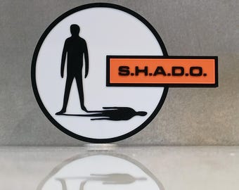 SHADO Logo Sign, Gerry Anderson 1970s UFO TV Series 3D Printed Display, Sci-Fi Gift