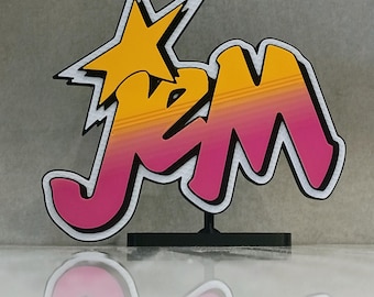 Jem And The Holograms Cartoon TV Series 3D Printed Shelf Display Logo