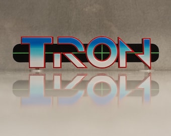 Tron (1982) 3D Printed Retro Sci-Fi Movie Shelf Display Logo