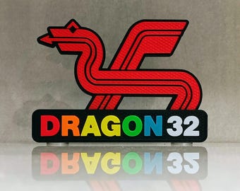 Dragon 32 Micro Computer 3D Printed Vintage Retro Computing Shelf Display Logo
