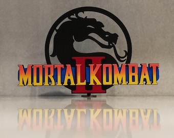 Mortal Kombat II 3D Printed Logo, 1993 Arcade Game Room Sign, Retro MK2 Display