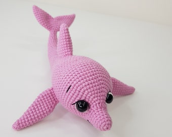 Muñeca animal delfín, Figura de peluche de ganchillo, Decoración del hogar del delfín Amigurumi