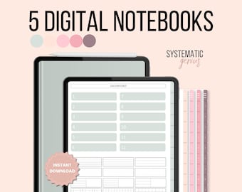 DIGITAL NOTEBOOK | GoodNotes Notebook | Ipad Notebook | Hyperlinked Notebook | Digital Planner | Student Notebook | Notebook Journal | 2025