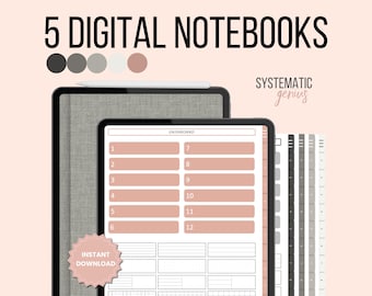 DIGITAL NOTEBOOK | GoodNotes Notebook | Ipad Notebook | Hyperlinked Notebook | Digital Planner | Student Notebook | Notebook Journal | 2025