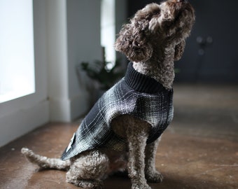 Harris Tweed Pet Waistcoat (Black/White Check)