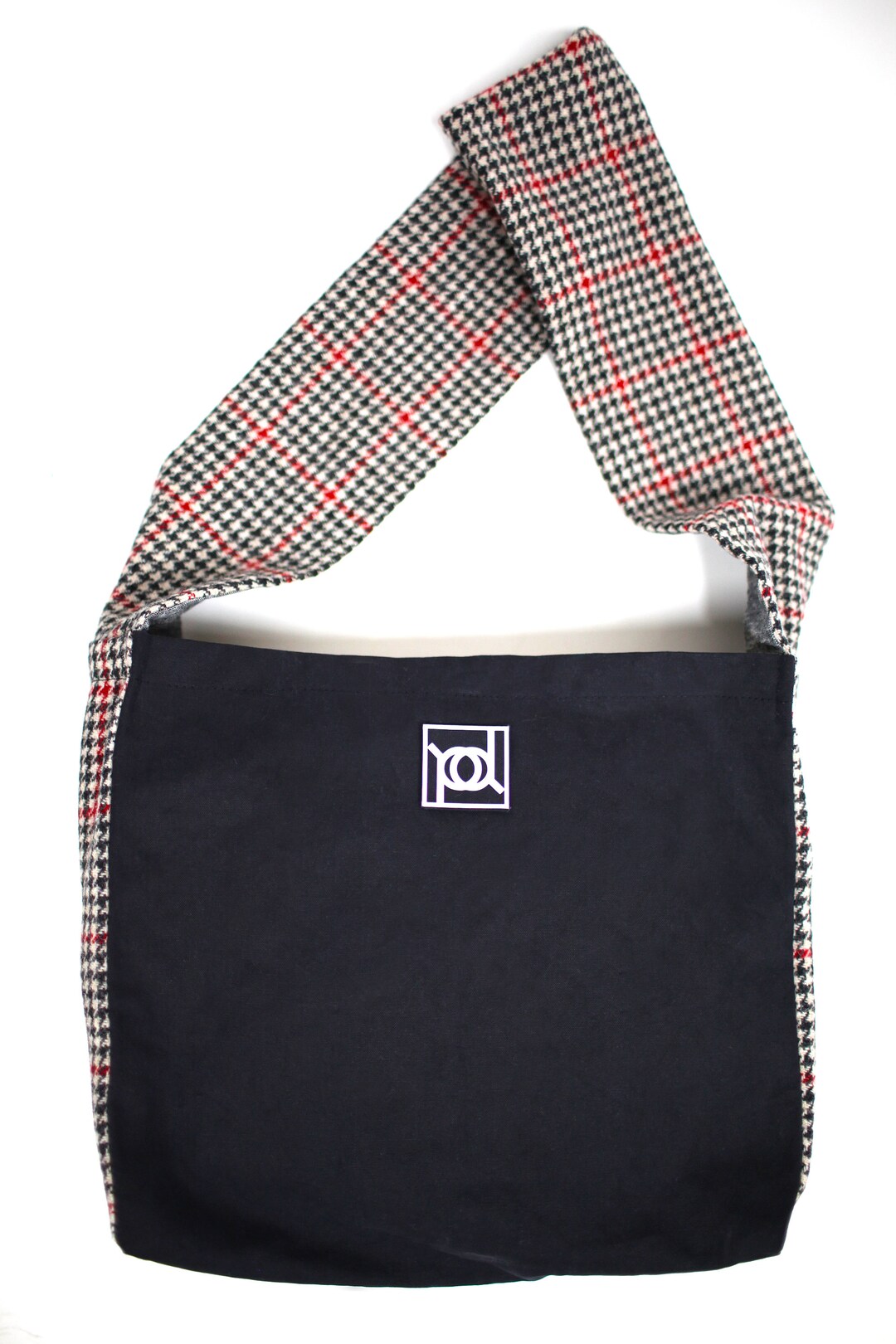 Harris Tweed Crossbody Bag/pet Tote black/white/red Dogtooth Etsy