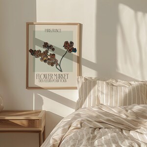 Paris Flower Market Vintage Print: Sage Green Wall Art (Digital Download)