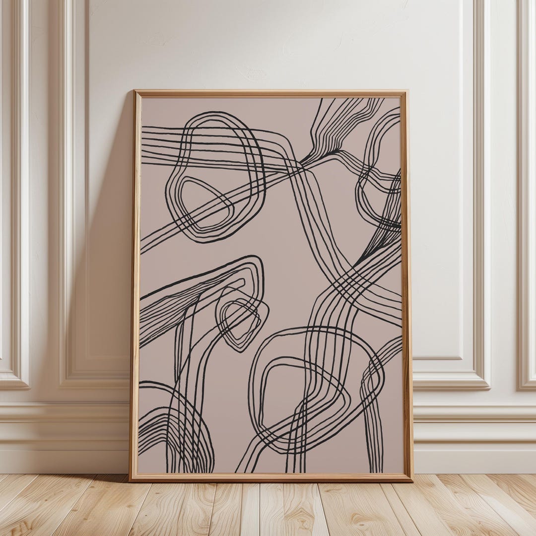 Minimalist Line Art Print: Abstract Retro Wall Decor (digital Download ...