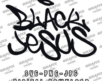 Black Jesus T-Shirt Decal, Sticker Decals, SVG, PNG, JPG