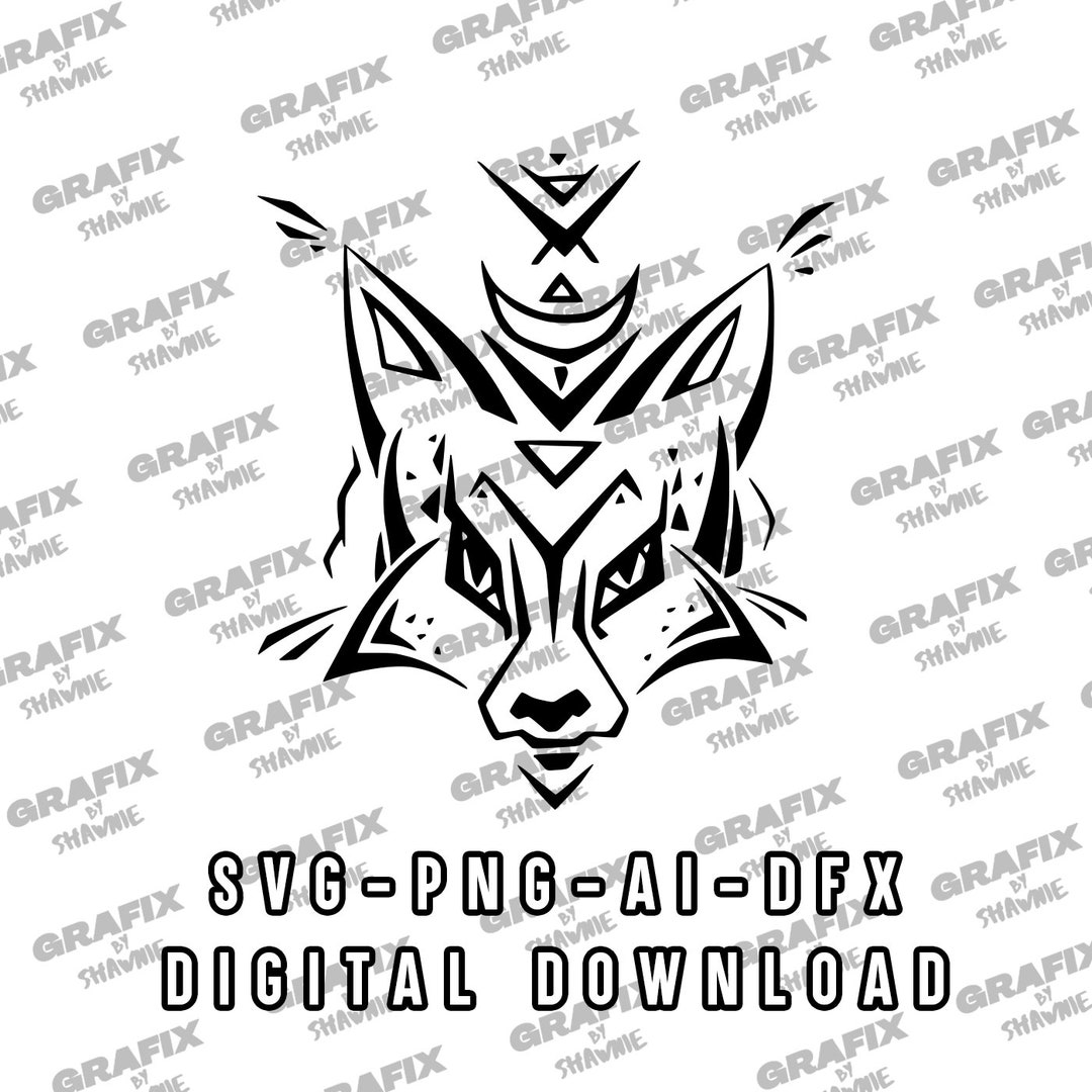 Tribal Fox Decal Sticker Decals SVG PNG JPG Etsy