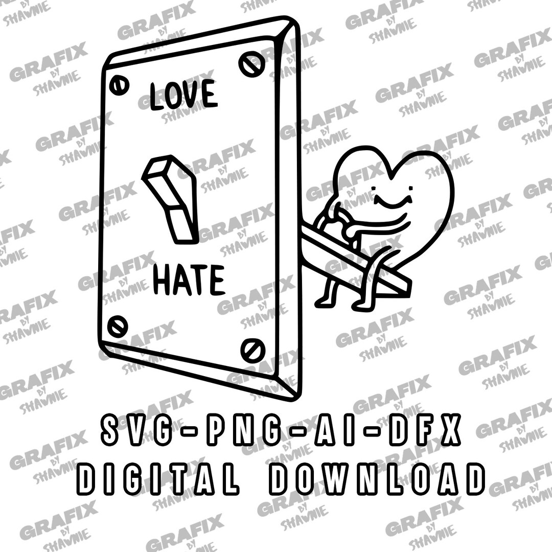 Love and Hate Switch Decal Sticker Decals SVG PNG JPG Etsy