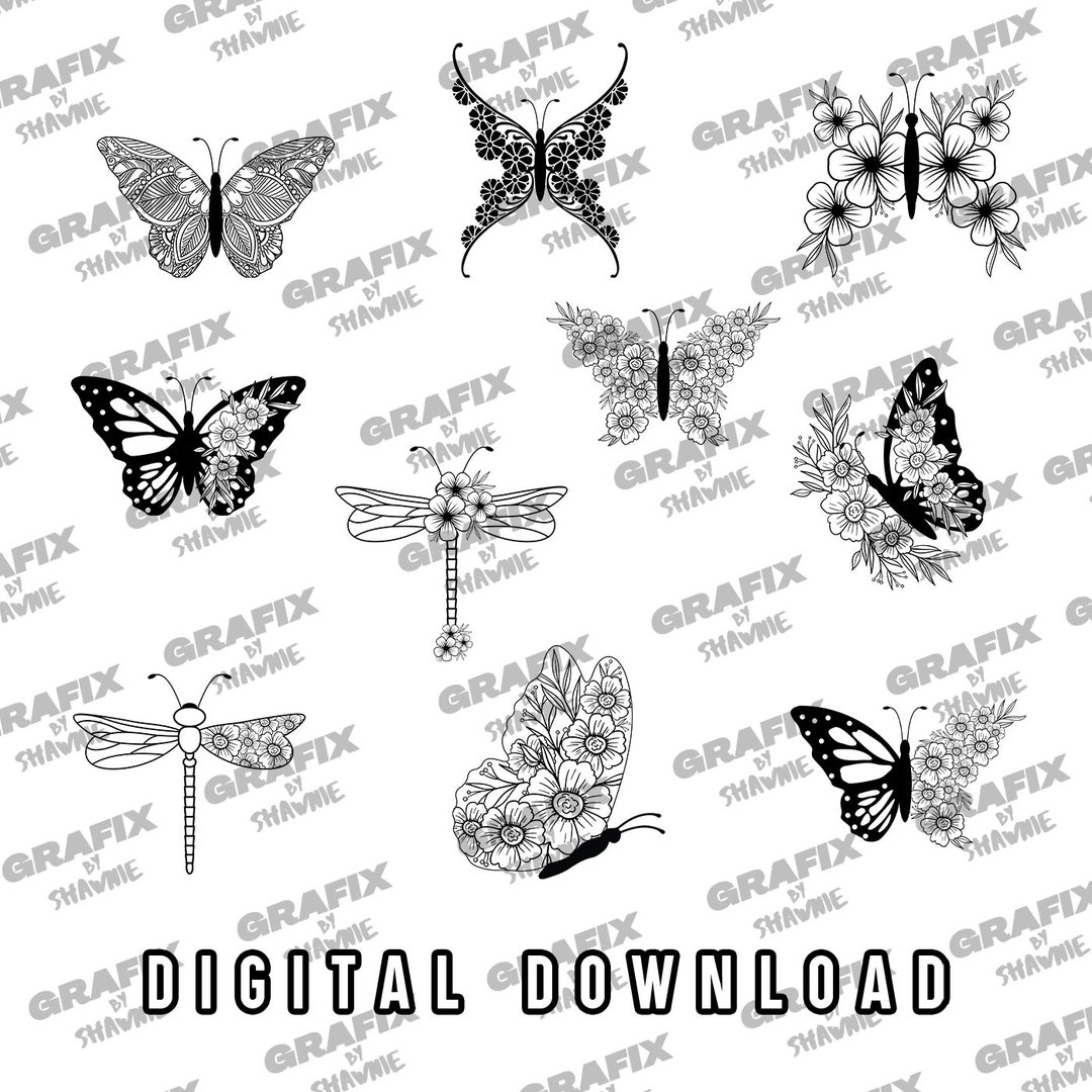 Butterfly Decals Sticker Decals SVG Bundle Etsy