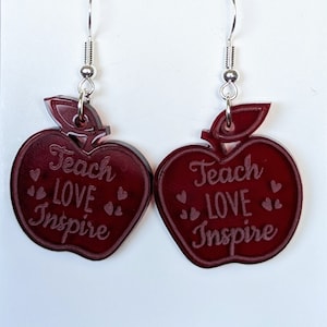 Teacher apple earrings
