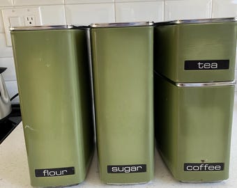 ヴィンテージ☆スパイスキャニスター ヴィンテージリブ付きキッチンキャビネットスパイスキャニスター