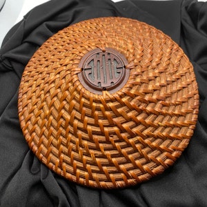 panier tissé rond vintage fabriqué au Vietnam