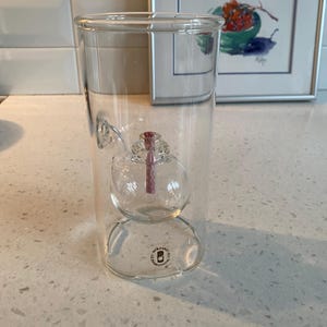 Mid Century Modern Handblown Wolfard 6” Glass Oil Lamp