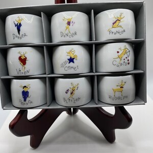 Pottery Barn Reindeer Napkin Rings Set of Nine